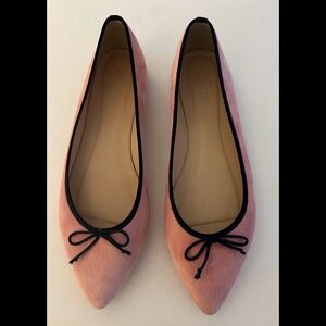 J Crew Suede Gemma Ballet Flats, Pink, Size 8